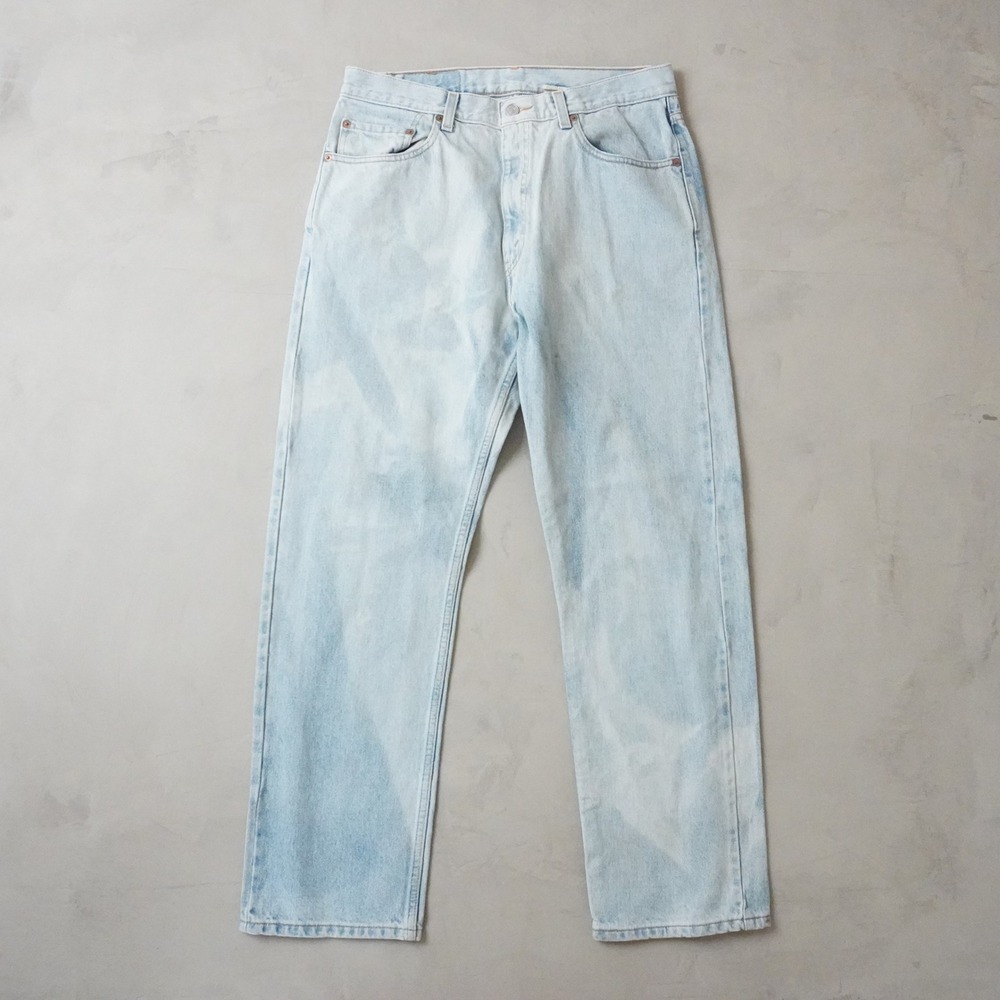Vintage Levis 505 Jeans 34x30 Mens Light Wash Regular Fit Straight Leg Denim